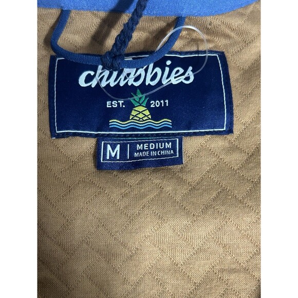 NWT Chubbies Men’s The Woodchipper Tan Blue Quilted Full Zip Jacket Size Medium - Picture 3 of 5